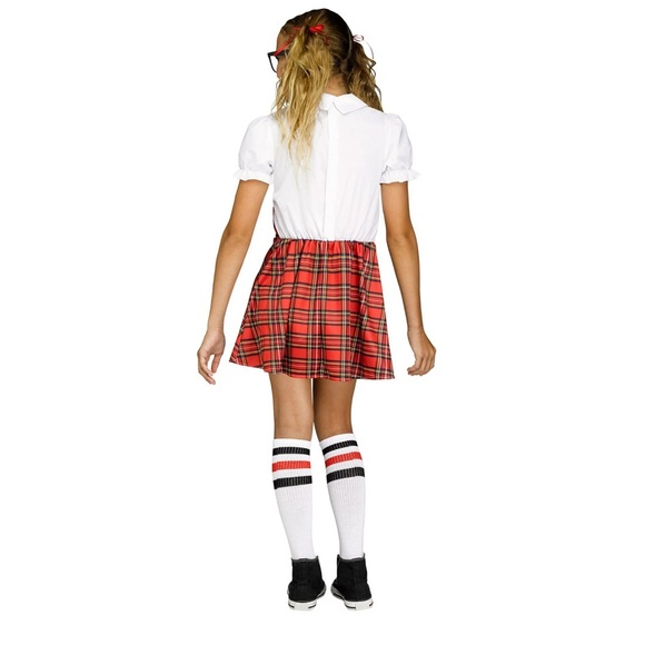 Head of Class Red Plaid School Nerd Child Costume XL 14-16 Kids 2 Pcs Halloween - Picture 2 of 9